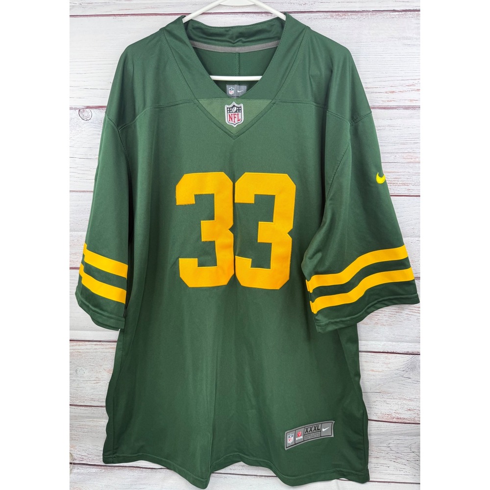 Nike Aaron Jones Green Bay Packers NFL Jersey Mens XXXL Green 33 On Field